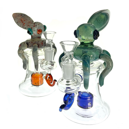 Squid Glass Water Pipe 7.5" Tall 14mm