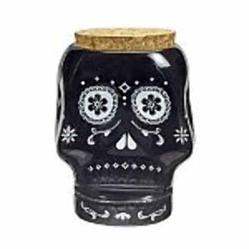 Black Sugar Skull Ceramic Stash Jar