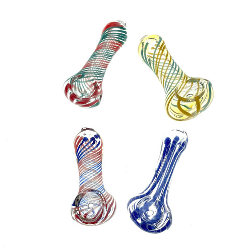 Mini Clear 2.5" Glass Hand Pipe 1 Count Assorted Colors and Styles