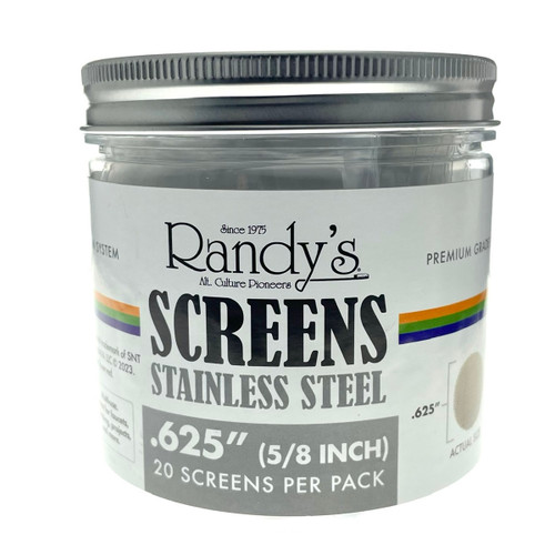 Stainless Screens .625" 36 Packs of 20 Per Jar