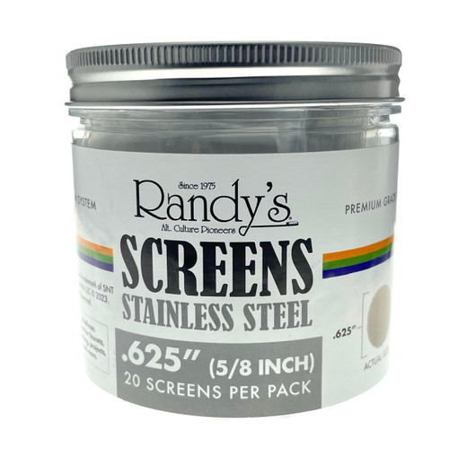 Stainless Screens .625" 36 Packs of 20 Per Jar