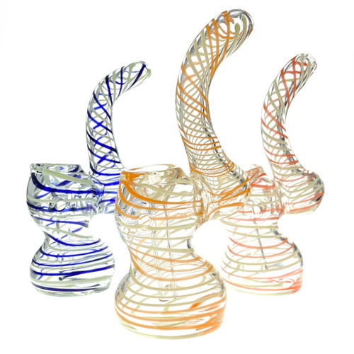 Silly Strands 6" Bubbler Glass Pipe 1 Count Assorted