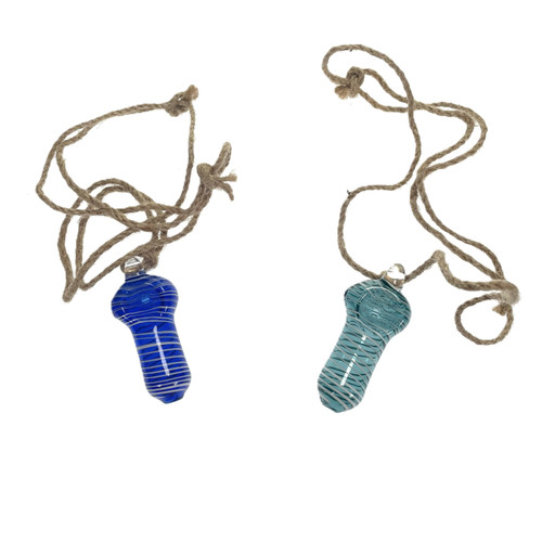 Hemp Necklace with Mini Swirl Pipe 1 Count Assorted Colors