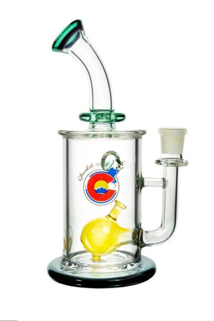3D Logo Perc – 7.5" Silver-Fumed GL303 3D Logo Rig (Version 2.0)