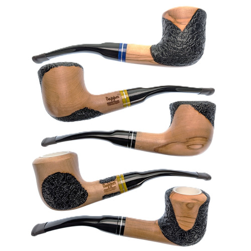 The Anatolian Series — Rusticated Olive Wood Dublin Pipe with Meerschaum Lining