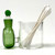 Fresh Green Glass Cotton Swab Q-Tip Holder / Alcohol ISO Station 2.5"