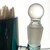 Aqua Forest Green Large 3" Heady Hand Blown Glass Cotton Swab Q-Tip Holder / Alcohol ISO Station