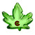 Weed Leaf Ashtray Colorado Puffr Green Glass 5"
