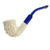 Fancy Floral Art Hand Carved Mini Meerschaum Block Meerschaum Pipe with Custom Leather Case 1 Count