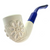 Fancy Floral Art Hand Carved Mini Meerschaum Block Meerschaum Pipe with Custom Leather Case 1 Count