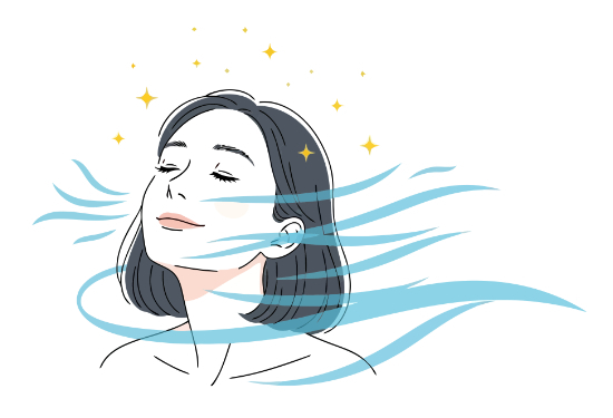 Illustration of a person deeply breathing fresh air