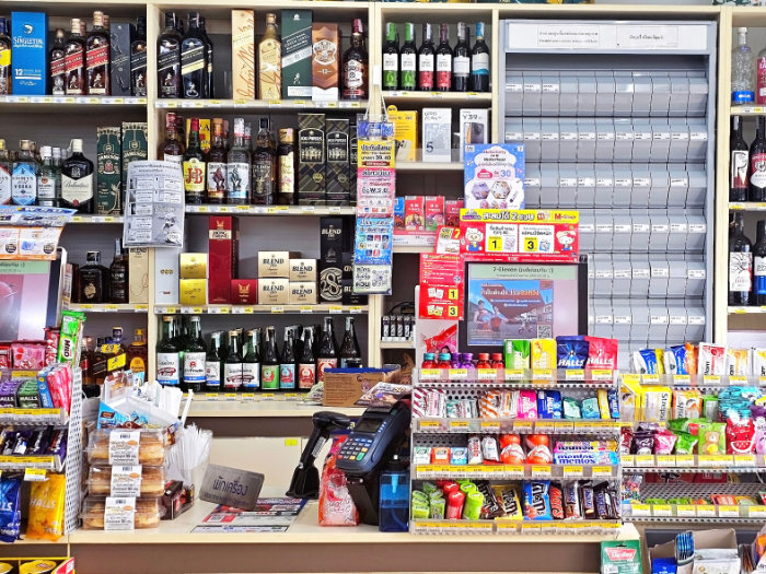 Image of a convenience store back counter