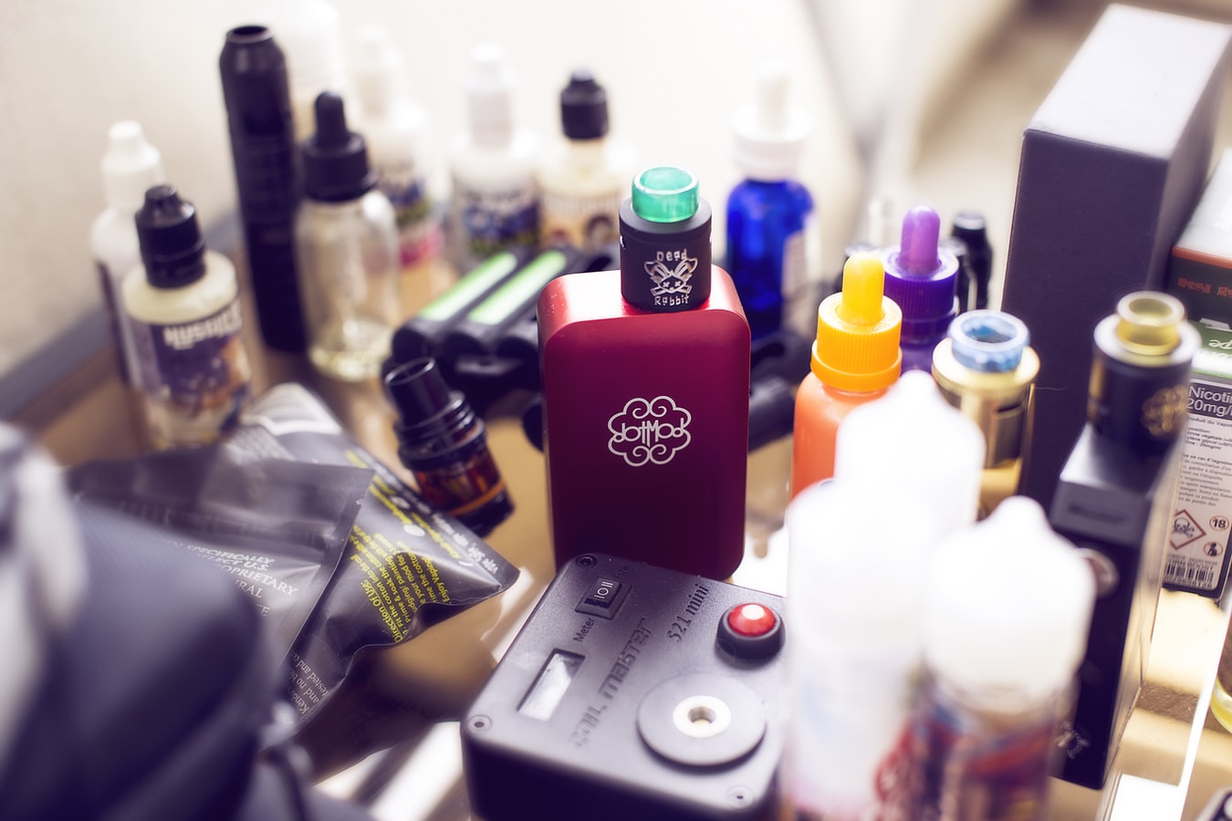 Curated smoke shop accessory set arranged together