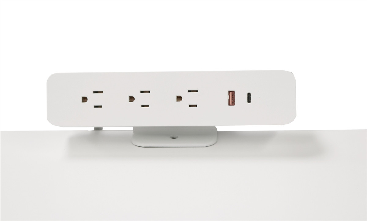 Desk top Triplext power outlet module. White Finish. Triplex 15 amp and ...