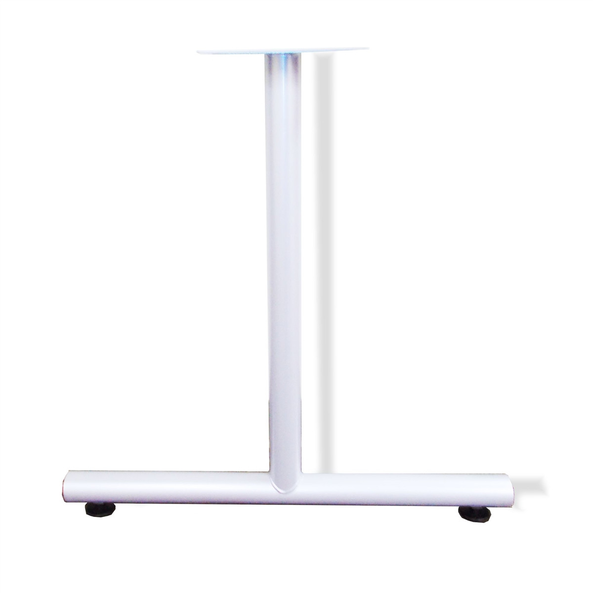 White Metal T-Shaped Desk Base with Adjustable Glides for 30
