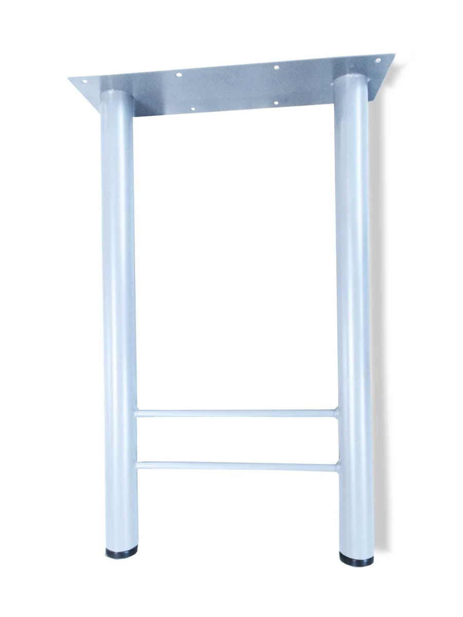 White H-Shaped Metal Office Desk Base with Adjustable Glides for