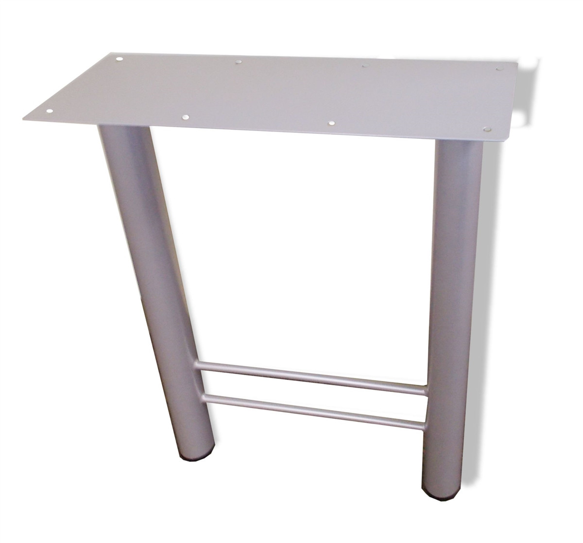 Silver H-Shaped Metal Desk Base with Adjustable Glides for 18 and 24 ...