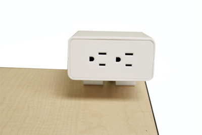 Desktop Power Module 2 Duplex Edge Clamp White