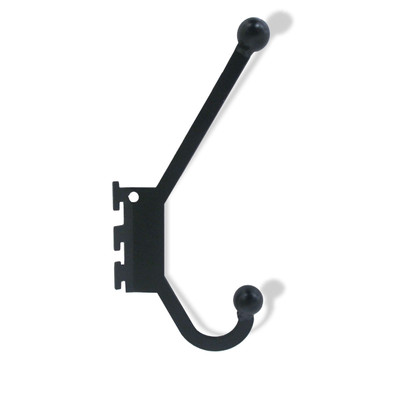 Coat Hook, Panel slot mount, 1" on center, Black