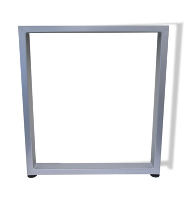 Table Leg Open Frame O Type with glides 24" D Silver