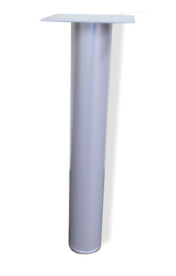 Table Leg Single Peninsula 4" Silver