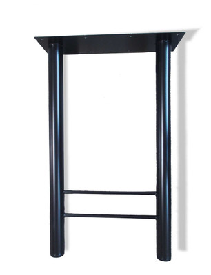 Table Leg H Type with Glides Standard Height, 24" D Black Umber