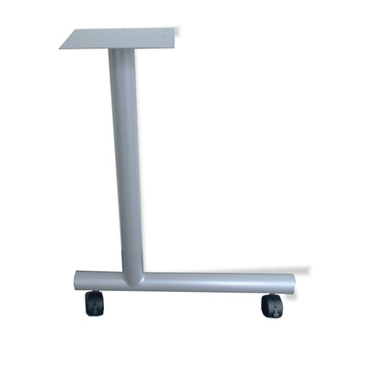 Table Leg C Type with Caster 24" D Silver