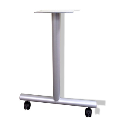 Table Leg T Type with Caster 24" D Silver