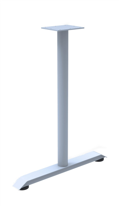 Table Leg T Bevel Base with Glides 24 D Silver