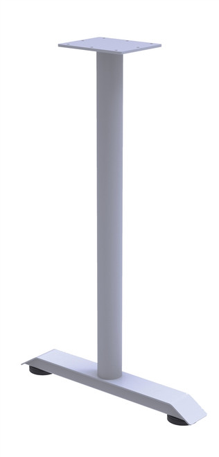 Table Leg T Bevel Base with Glides 18 D Silver