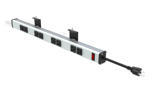 Under Top Power Strip 9 plug aluminum 9 ft cord