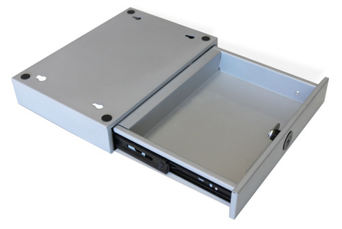 Pencil Drawer, Metal, Small with lock, Ball Bearing, Silver