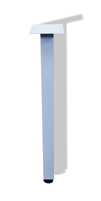 Table Leg Single Rectagular 2 x 1 3/16 Silver with glide
