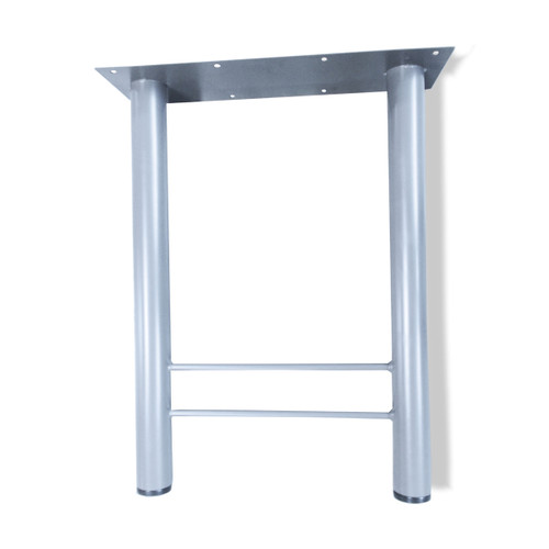 Table Leg H Type with Glides 30" D Silver