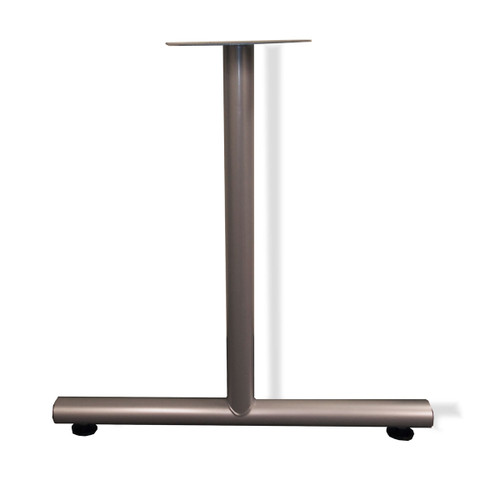 White Metal T-Shaped Desk Base with Adjustable Glides for 30