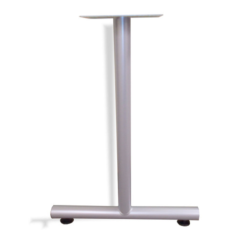 Table Leg T Type with Glides 24" D Silver