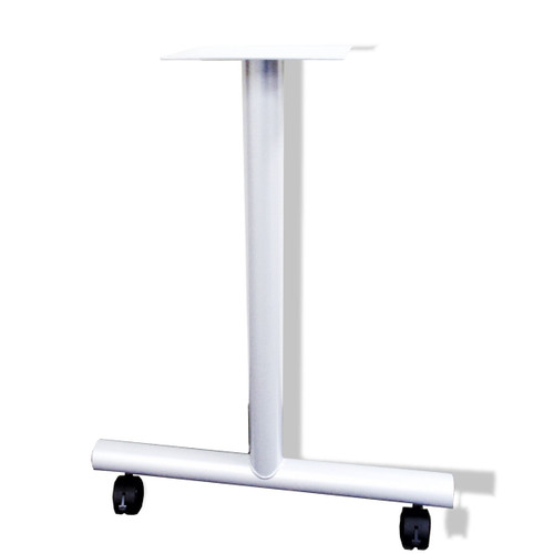 Table Leg T Type with Caster 24" D White