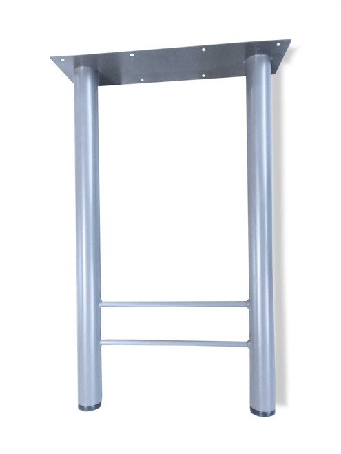 Table Leg H Type with Glides Standard Height, 24" D Silver