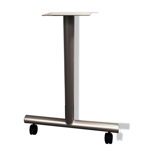 Table Leg T Type with Caster 24" D Medium tone