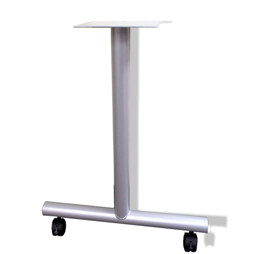 Table Leg T Type with Caster 24" D Silver