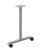 Table Leg T Bevel Base with Casters 24 D Silver