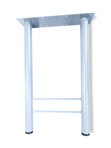 White H-Shaped Metal Office Desk Base with Adjustable Glides for