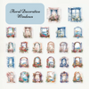 Romantic Floral Decorative Windows set of PET Stickers - pack 50