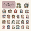 Romantic Floral Decorative Windows set of PET Stickers - pack 50