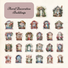 Romantic Floral Decorative Windows & Doors set of PET Stickers - pack 50