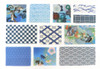 Blue Japanese pattern Irodo fabric transfer sticker sheet — iron-free fabric stickers by Paper Pen Sanpo