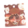 BGM Foil-Stamped Flake Stickers - Cafe a la Mode & Post Office (Red, 45pc) - burgundy postage-stamp themed packaging with strawberry shortcake, parfait and macaron illustrations
