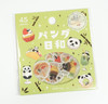 BGM Flake Stickers - Panda Days, Tea Room Theme (45pc) - green packaging with pandas enjoying cupcakes, pancakes, donuts and cold drinks