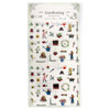 Gardening sheet stickers featuring plant, flower, and watering can badge-style seals