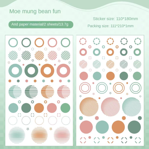 Circle Stickers in various sizes - 2 Sticker Sheets